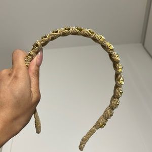 Lele Sadoughi Gold Crystal Strand headband